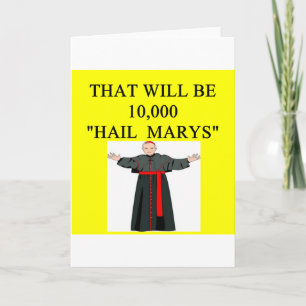 Tarjeta chiste de confesión de hail mary catholi
