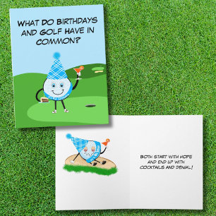 Tarjeta Chiste de cumpleaños de Funny Golf Ball