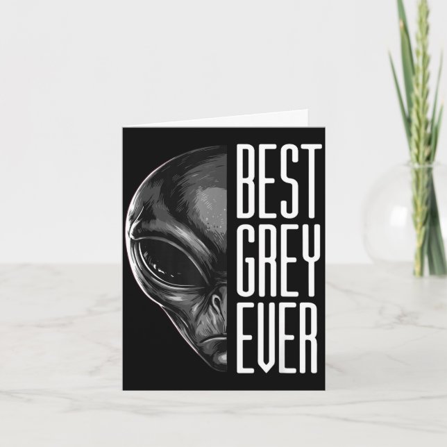 Tarjeta Chiste de extraterrestre gris siempre divertido  (Anverso)