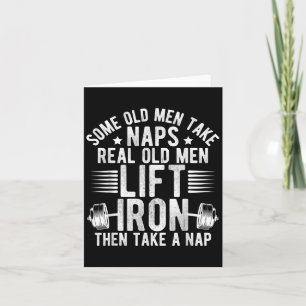 Tarjeta Chiste de hombres mayores Entrenamiento Gimnasio F