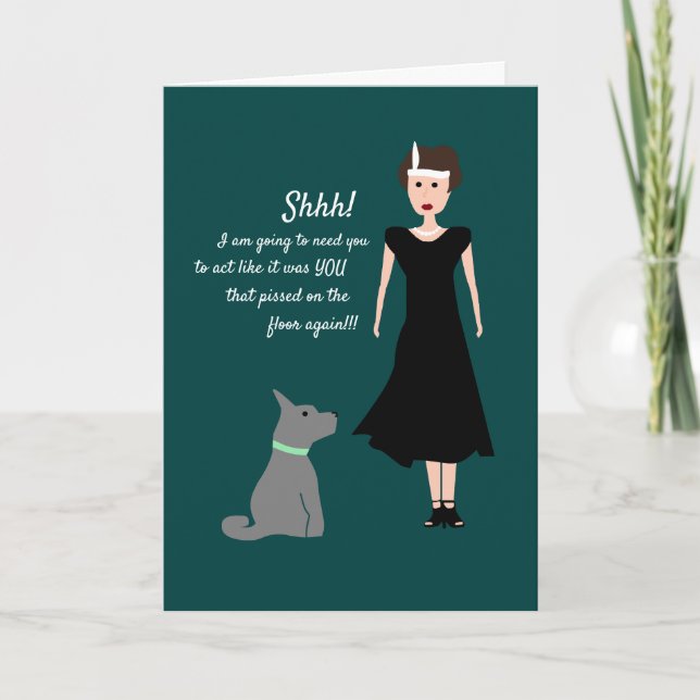 Tarjeta Chiste de perro de época, comedia (Anverso)