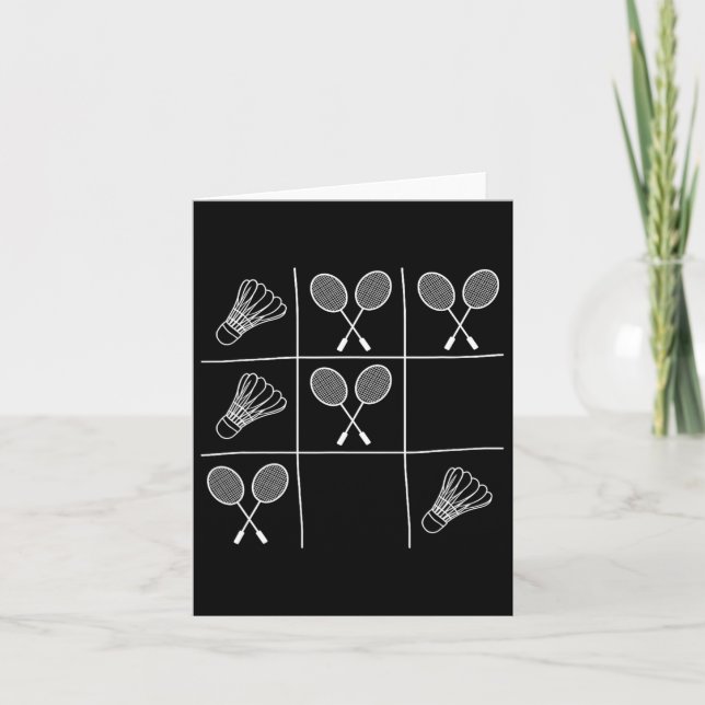 Tarjeta Chiste Divertido de Bádminton - Tres en línea Tic- (Anverso)