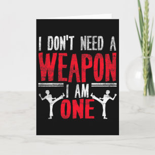 Tarjeta Chiste divertido de karate taekwondo humor de arte
