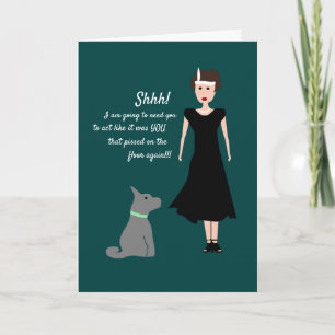 Tarjeta Chiste divertido de perro antiguo, comedia