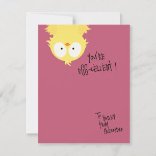 Tarjeta Chiste Divertido de Pollo Adorable “Eres Excelente