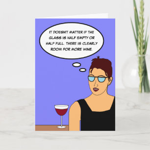 Tarjeta Chiste Divertido de Vino, Comedia