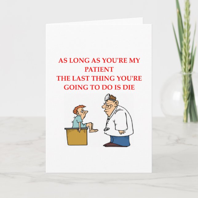 Tarjeta chiste divertido del médico (Anverso)