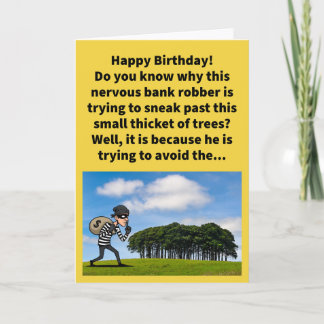 Tarjeta Chiste divertido Evita la espesura Feliz cumpleaño