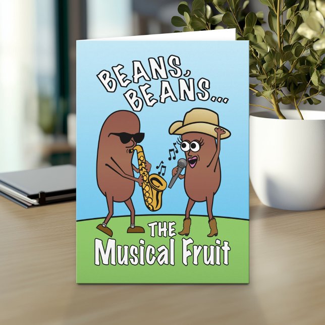 Tarjeta Chiste musical de Fruta Musical Bean del Día del P (Custom Greeting Card with Photo)