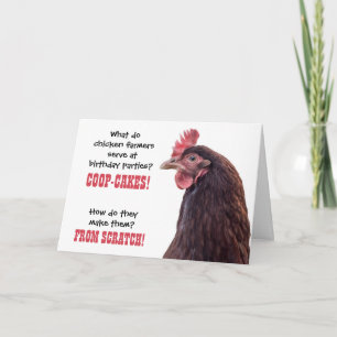 Tarjeta Chistes de pollo de cumpleaños con foto de Hen