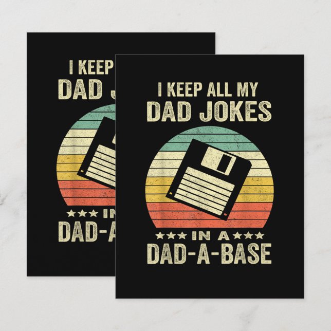 Tarjeta Chistes divertidos de papá en dad-a-Base (Anverso / Reverso)