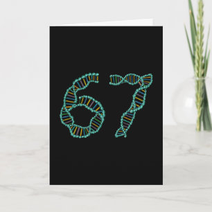 Tarjeta Chistoso 67 Número Meme Replicación ADN Ciencia Mo