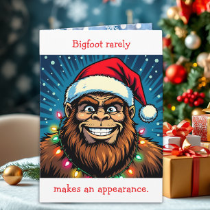Tarjeta Chistoso Bigfoot juego de palabras Navidad