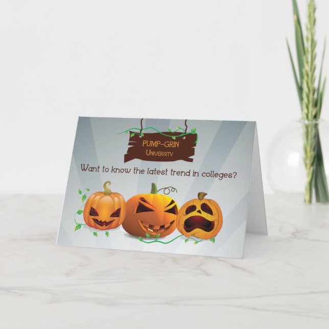 Tarjeta Chistoso para las calabazas de Halloween del (Anverso)