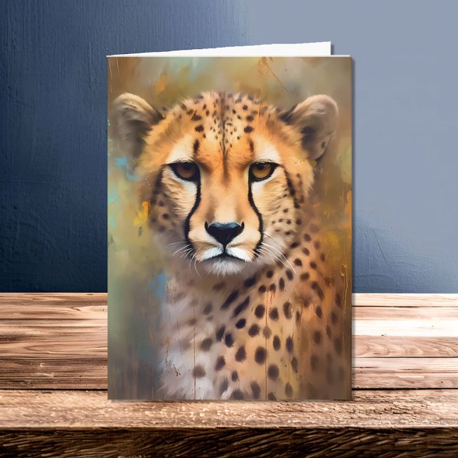 Tarjeta Chita acuarela en retrato salvaje de Safari (Subido por el creador)