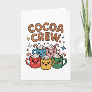Tarjeta Chocolate Caliente Crew Kawaii Navidad Xmas