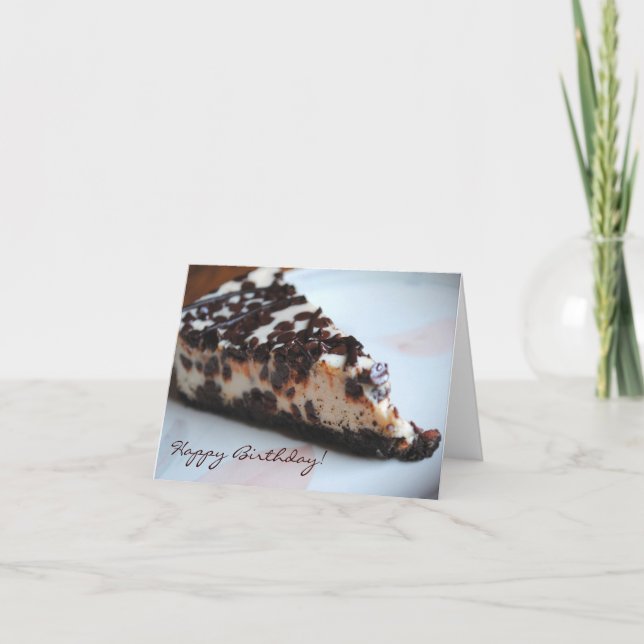 Tarjeta Chocolate Chip Cheese Cake Happy Birday Card (Anverso)