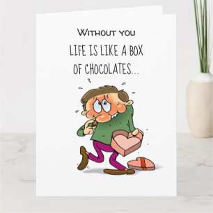 Tarjeta Chocolate El día de San Valentín divertido