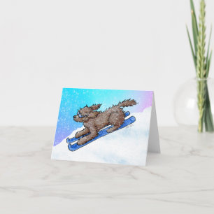 Tarjeta Chocolate Goldendoodle DoodleMoji 