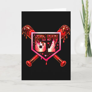 Tarjeta Chocolate Goteo de Béisbol 67 Amor de San Valentín