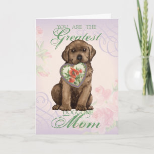 Tarjeta Chocolate Lab Heart Mom