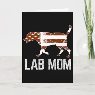 Tarjeta Chocolate Lab Mamá Vintage Patriótico Labrador Ame