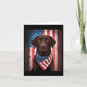 Tarjeta Chocolate Labrador Bandera Estadounidense 4 De Jul