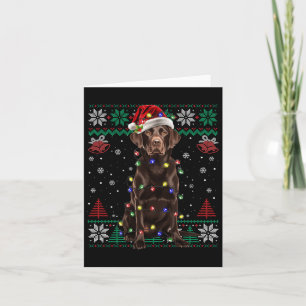 Tarjeta Chocolate Labrador Navidades Santa Ugly Sweater Do