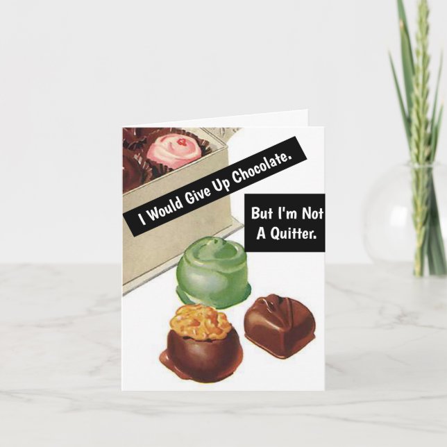 Tarjeta Chocolate Lover Funny Vintage Birday (Anverso)