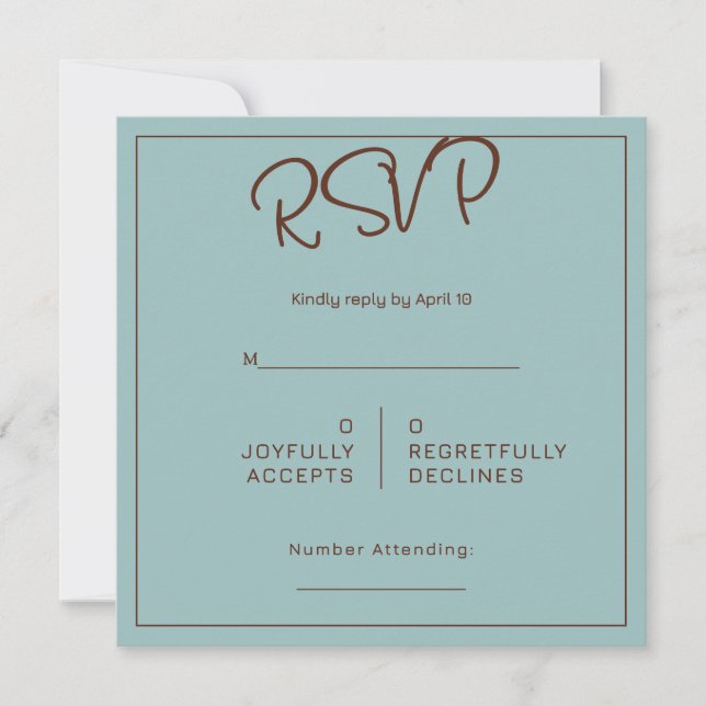 Tarjeta Chocolate Mood Minimal Wedding RSVP (Anverso)
