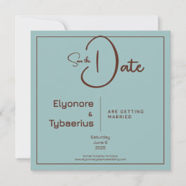 Tarjeta Chocolate Mood Minimal Wedding Save the Date