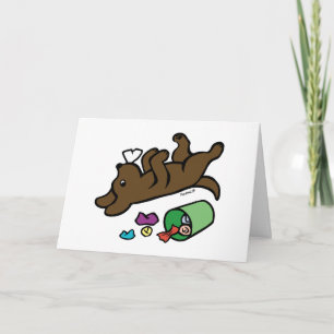 Tarjeta Chocolate travieso Labrador Lejano Ojo