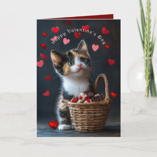 Tarjeta Chocolates de gatito calico del día de San Valentí
