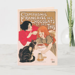 Tarjeta Chocolates franceses y Poster Steinlen