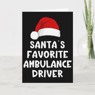 Tarjeta Chofer de ambulancia favorito del Santa de Navidad