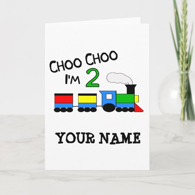 Tarjeta ¡Choo Choo tengo 2 años! Con TREN (Anverso)