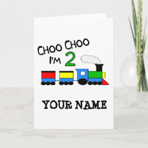 Tarjeta ¡Choo Choo tengo 2 años!  Con TREN
