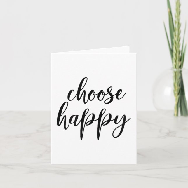 Tarjeta Choose Happy - For Women &amp; Men, Motivational Q (Anverso)