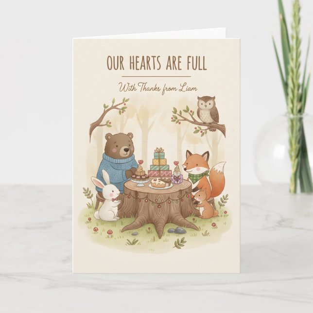 Tarjeta Chorro de Bebé en el Bosque Nuestros Corazones Est (Anverso)