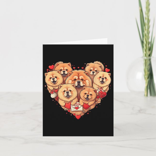 Tarjeta Chow Chow Divertido Corazón San Valentín Chow Chow (Anverso)