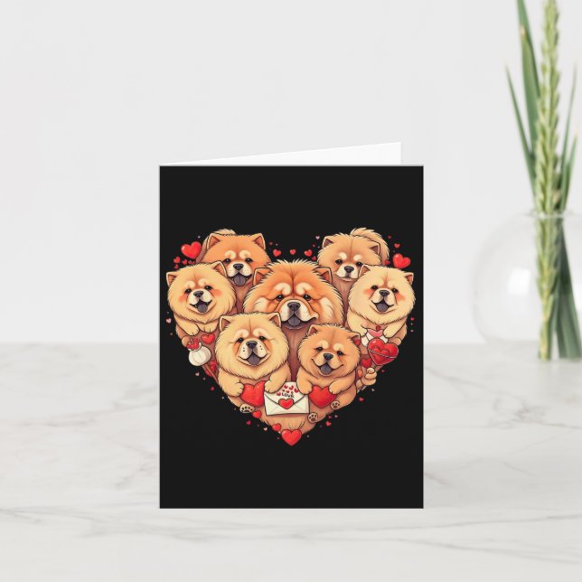 Tarjeta Chow Chow Divertido Corazón San Valentín Chow Chow (Anverso)