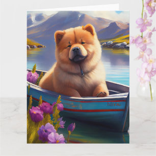 Tarjeta Chow Chow en una Paleta: Una Aventura Escénica