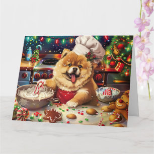Tarjeta Chow Chow Holiday Baking: Navidades festivos