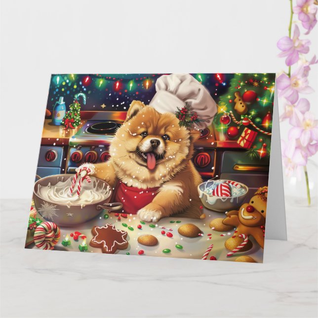 Tarjeta Chow Chow Holiday Baking: Navidades festivos (Orquídea)