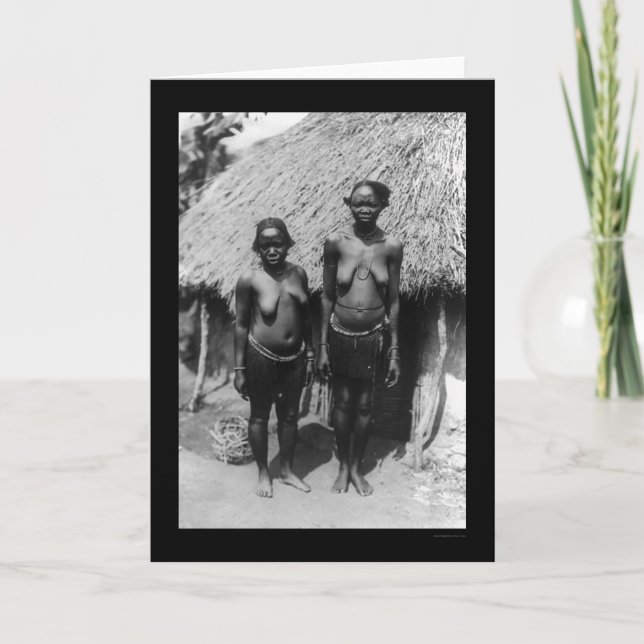 Tarjeta Choza 1920 de Sudán de las mujeres de Nubian (Anverso)