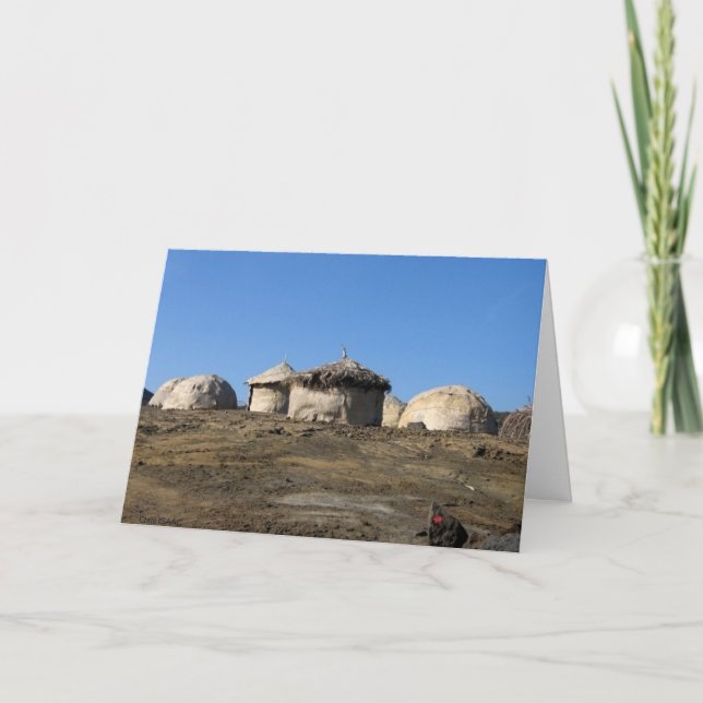 Tarjeta Chozas en la África del Este (Anverso)