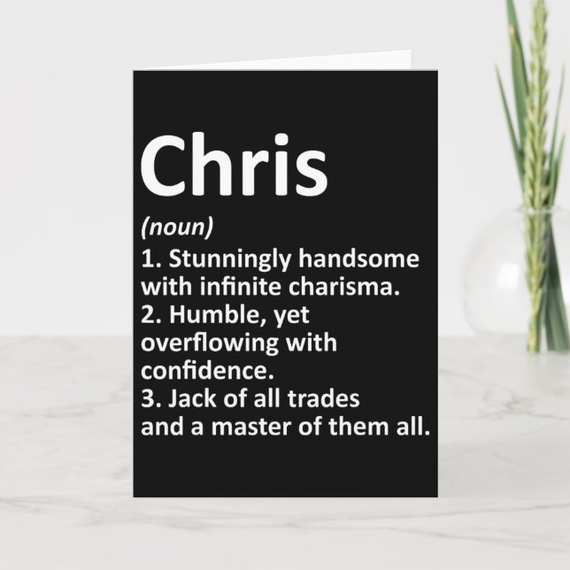Tarjeta Chris Definition Personalized Name Funny Cumpleaño (Anverso)