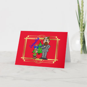Tarjeta Chrismukkah Elf y Jewish Man