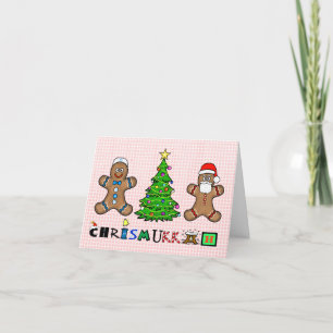 Tarjeta Chrismukkah para hombres y árboles