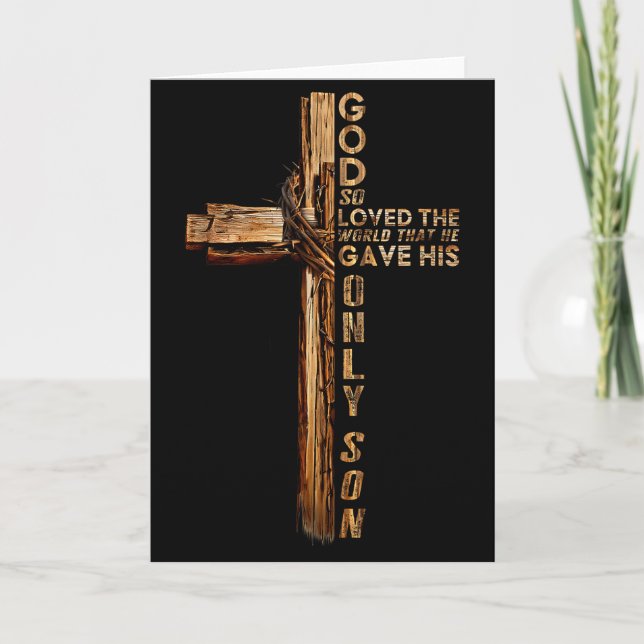 Tarjeta Christ Cross Christian John 3 16 God So Loved The  (Anverso)